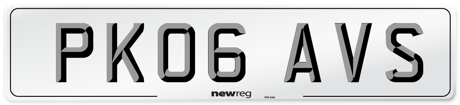 PK06 AVS Number Plate from New Reg